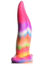 XR Brands Unicorn Tongue - Glow in the Dark - Silicone Dildo - Rainbow