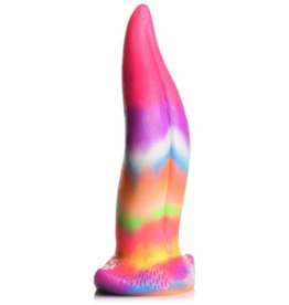 XR Brands Unicorn Tongue - Glow in the Dark - Silicone Dildo - Rainbow