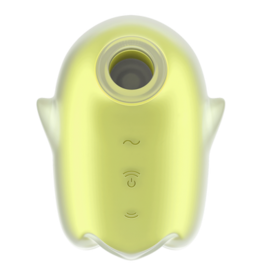 Glowing Ghost - Glow in the Dark - Dubbele Air Pulse Vibrator - Geel