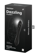 Dazzling Crystal 1 - Glass Dildo - Black