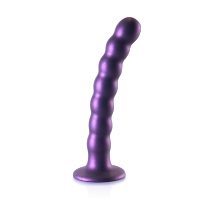 Ouch! by Shots Beaded Silicone G-Spot Dildo - 6.5'' / 16,5 cm - Metallic Purple