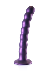 Ouch! by Shots Beaded Silicone G-Spot Dildo - 6.5'' / 16,5 cm - Metallic Purple