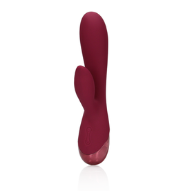 Loveline by Shots Smooth Silicone Rabbit Vibrator - Dark Cherry