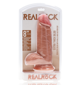 RealRock by Shots Extra Dikke Rechte met Ballen 8 / 20,3 cm - Vlees
