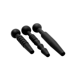 XR Brands Donkere Stangen - 3 Delige Silicone Penis Plug Set