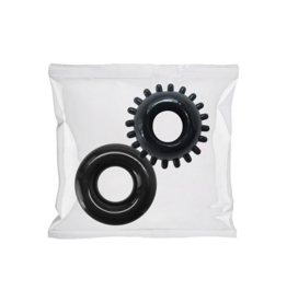 Doc Johnson 2-Pack C-Ring Set - Clambowl 50 Stuks - Zwart