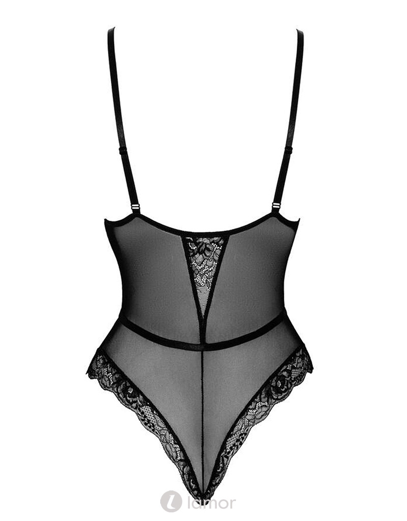 * KISSABLE VAN NOIR HANDMADE Zwarte kanten stringbody Kiss248 van het merk Kissable