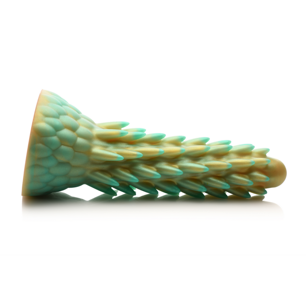 XR Brands Stegosaurus - Stekelige Reptiel Silicone Dildo - Groen