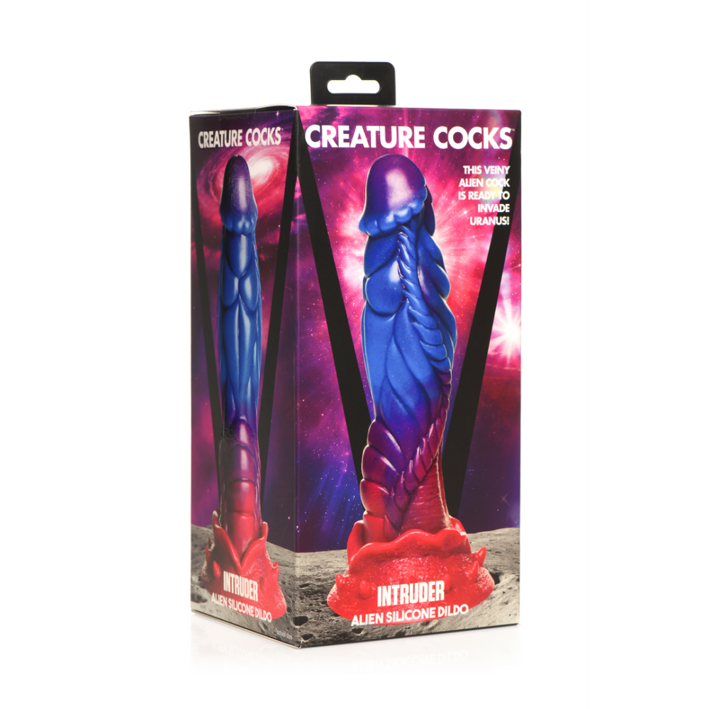 XR Brands Intruder - Alien Silicone Dildo - Paars