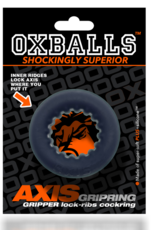 Oxballs Axis - Inner Ribbed Griphold Cockring - Black Ice