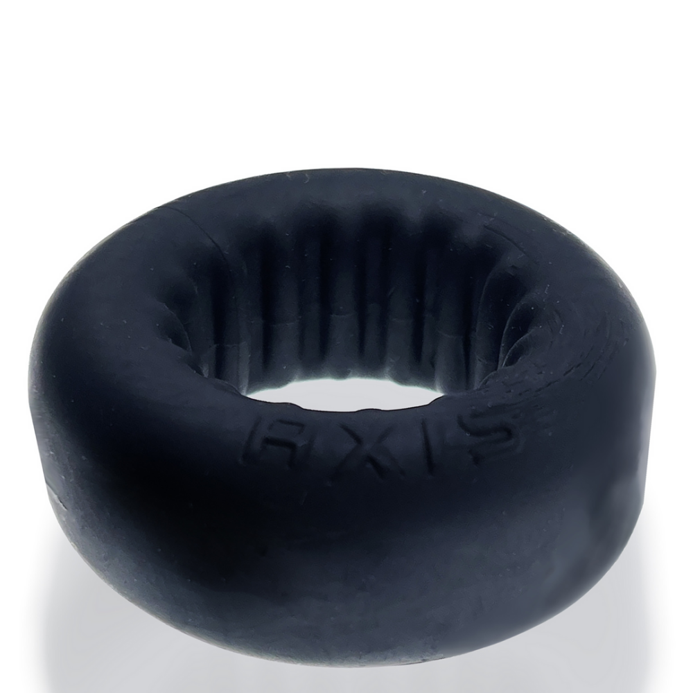 Oxballs Axis - Inner Ribbed Griphold Cockring - Black Ice