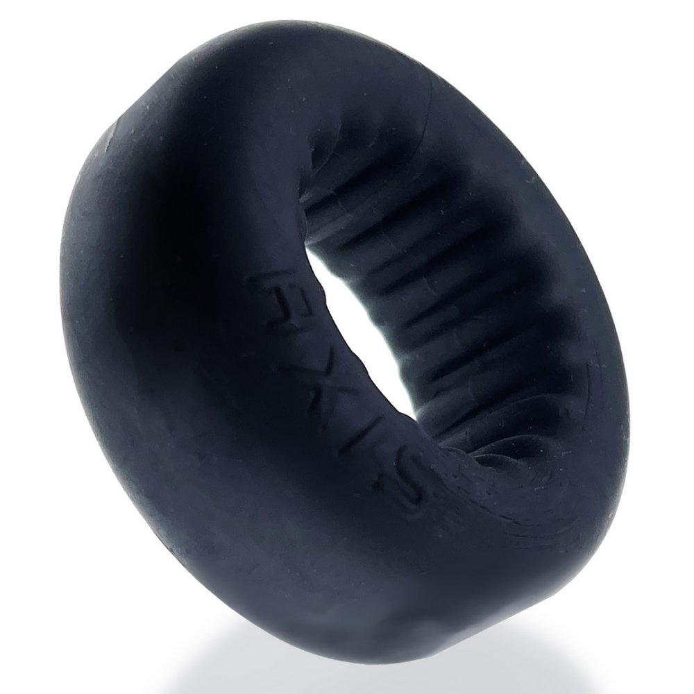 Oxballs Axis - Inner Ribbed Griphold Cockring - Black Ice