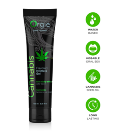 Orgie Lube Tube Cannabis - Waterbased Lubricant - 3 fl oz / 100 ml