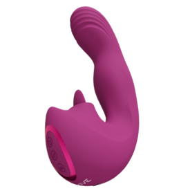 VIVE by Shots Yumi - Triple Motor G-Spot Vinger Beweging Vibrator en Flickering Tongue Stimulator - Roze