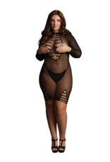 Le Désir by Shots Langemouw Fishnet Jurk - Plus Size