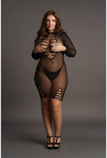 Le Désir by Shots Langemouw Fishnet Jurk - Plus Size