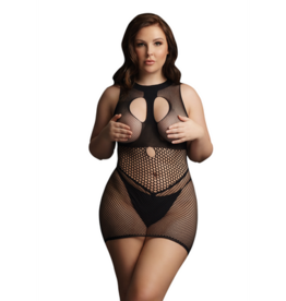 Le Désir by Shots Duo Net Open Cup Mini Jurk - Plus Size