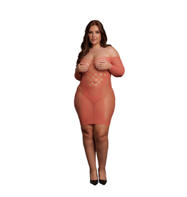 Le Désir by Shots Langarm Net Mini Jurk - Queen Size