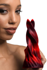 XR Brands Hell Kiss Twisted Tongues Silicone Dildo - Rood
