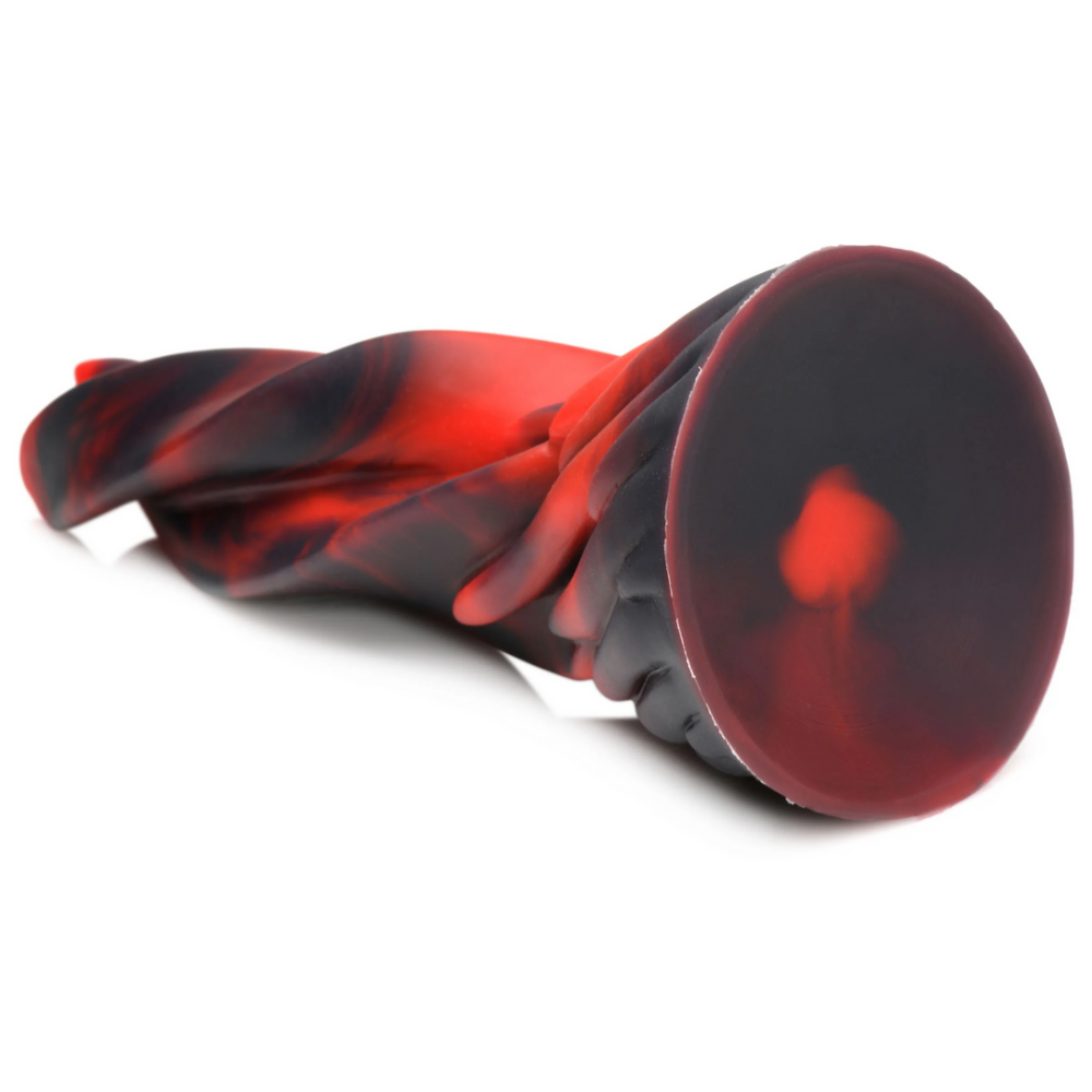 XR Brands Hell Kiss Twisted Tongues Silicone Dildo - Rood