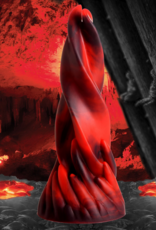 XR Brands Hell Kiss Twisted Tongues Silicone Dildo - Rood
