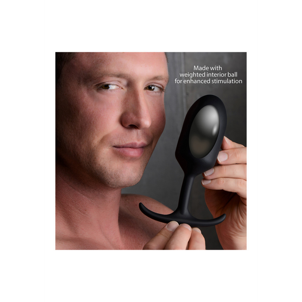 XR Brands Premium Silicone Weighted Anal Plug - Extra Groot