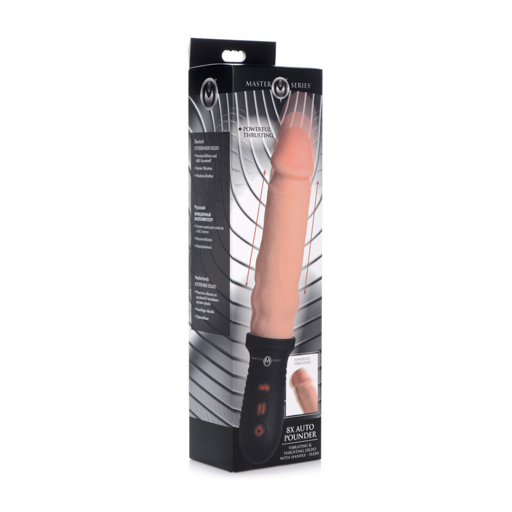 XR Brands Auto Pounder - Vibrerende en Duwende Dildo met Handvat