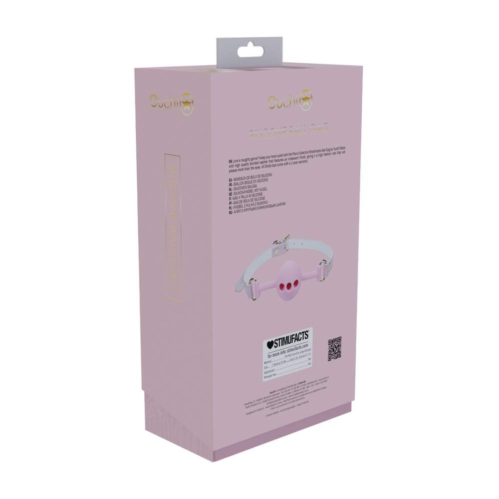 Ouch! by Shots Paris Collectie - Siliconen Ball Gag - Roze