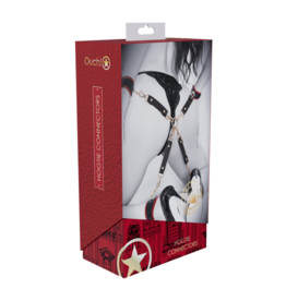 Ouch! by Shots Milan Collectie - Hogtie Verbinders - Zwart/Rood