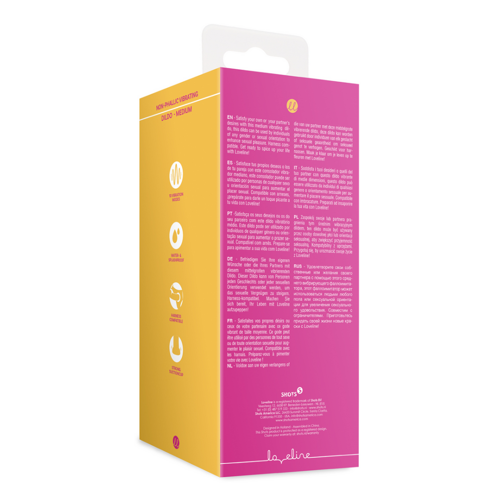 Loveline by Shots Non-Phallic Vibrerende Dildo - Medium - Krachtig Roze