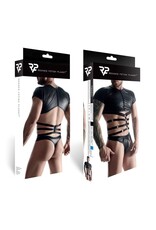 * RFP Mat look heren T-shirt gecombineerd met elastische banden en decoratieve elementen aan de voorkant
