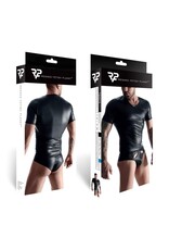 * RFP Wetlook & elastiek mesh gecombineerd heren raglan mouw T-shirt