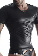 * RFP Wetlook & elastiek mesh gecombineerd heren raglan mouw T-shirt