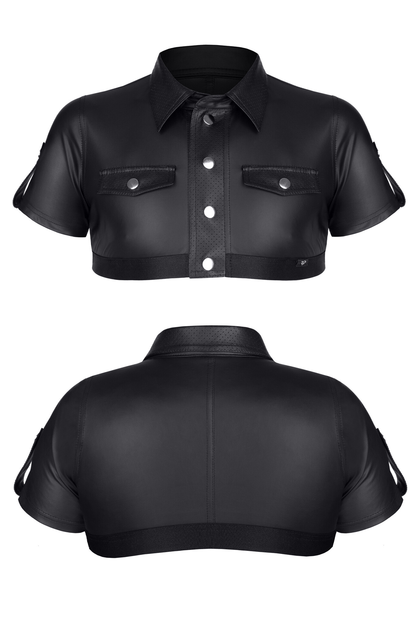 * RFP Korte borst-shirt in militaire stijl. Met decoratieve ritssluiting aan de voorkant.