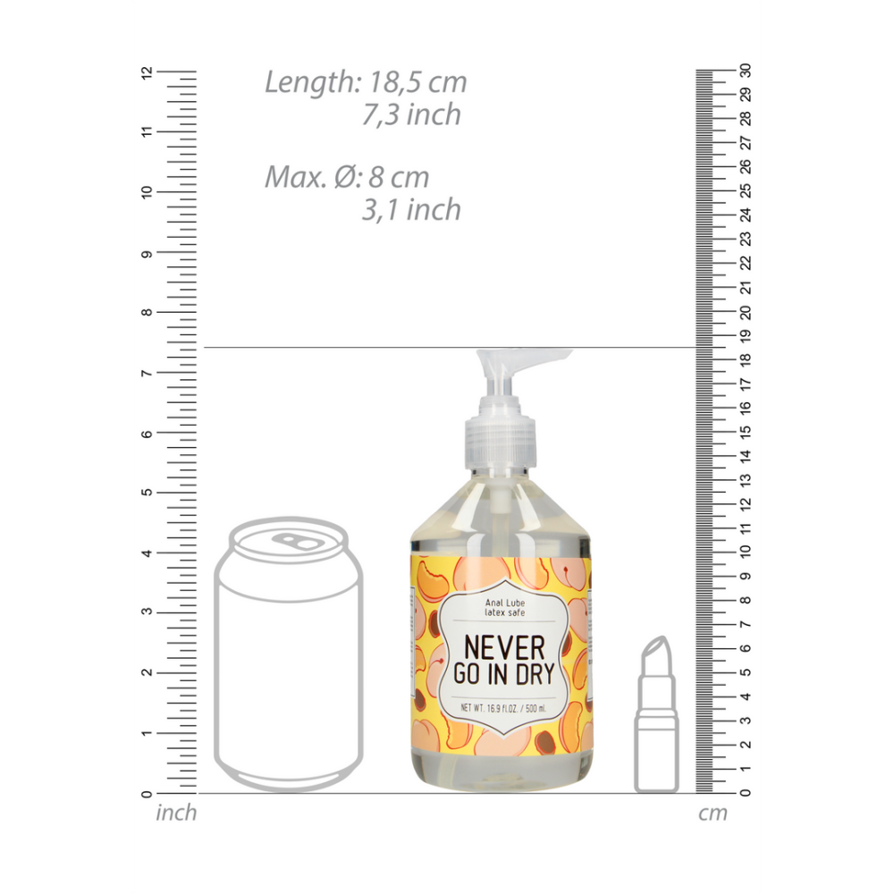 S-Line by Shots Never Go In Dry - Waterbased Anal Lubricant - 17 fl oz / 500 ml
