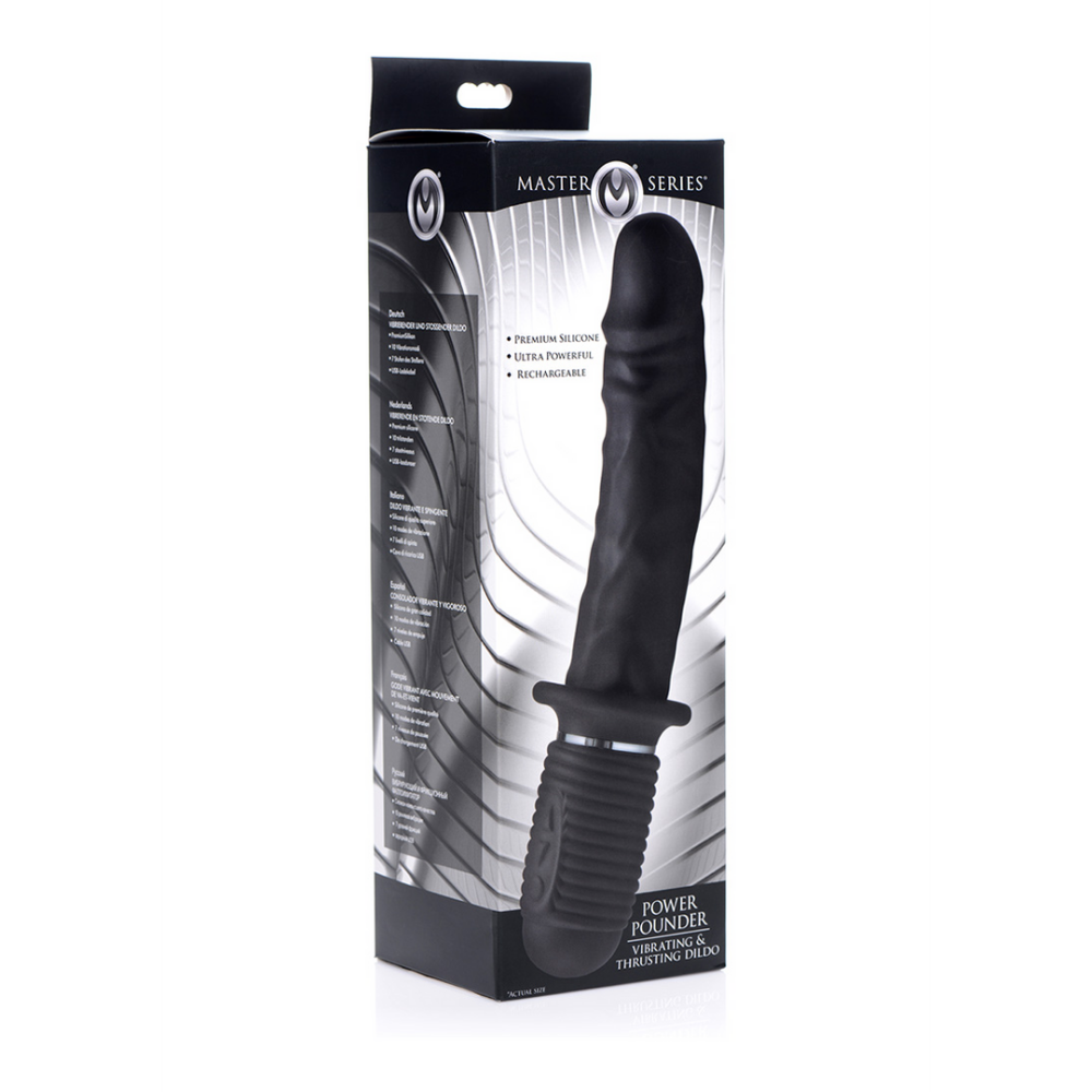 XR Brands Power Pounder - Vibrerende en Duwende Silicone Dildo