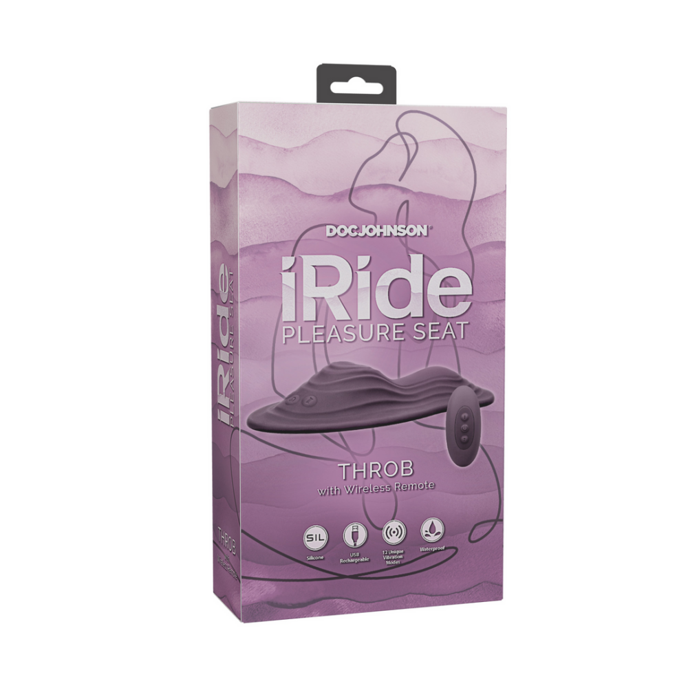 Doc Johnson iRide Pleasure Seat - Throb - Oplaadbaar met Draadloze Afstandsbediening - Dusty Purple