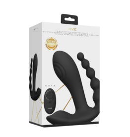 VIVE by Shots Kata - Pulse Wave  Vibrerende Dubbele Penetratie Vibrator - Zwart