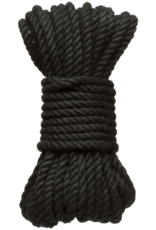 Doc Johnson Bind en Tie - 6mm hennep bondage touw - 30 ft - zwart