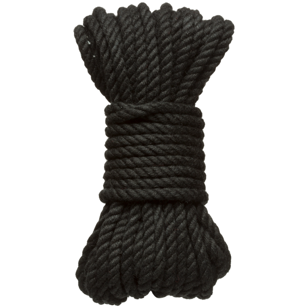 Doc Johnson Bind en Tie - 6mm hennep bondage touw - 30 ft - zwart