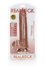 RealRock by Shots Rechtdoor Realistische Dildo met Ballen en Zuignap - 10 / 25,5 cm