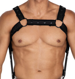 * CUT4MEN Zwart Neopreen Borstharnas05