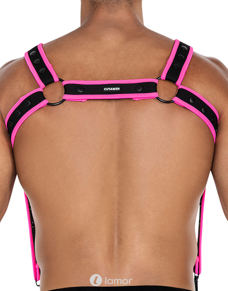 * CUT4MEN Zwart/Roze borstharnas05  van het merk Cut4Men