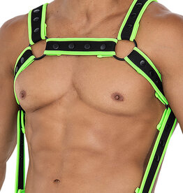 * CUT4MEN Zwart/Groen Neopreen borstharnas05