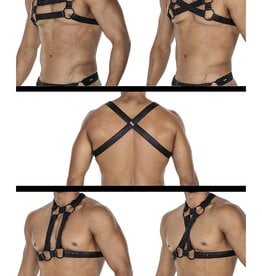 * CUT4MEN 4-way Zwart lederlook Harnas06