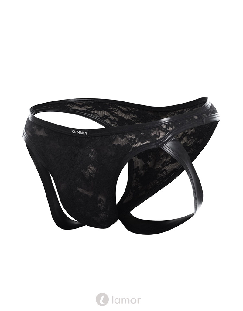 * CUT4MEN Zwarte kanten Jockstrap van het merk Cut4Men