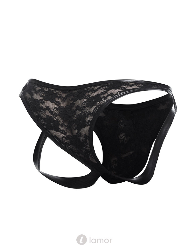 * CUT4MEN Zwarte kanten Jockstrap van het merk Cut4Men