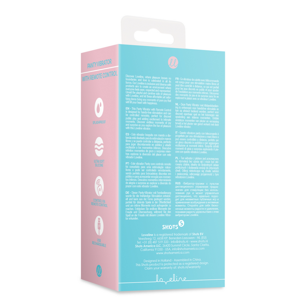 Loveline by Shots Panty Vibrator met Afstandsbediening - Arctic Blue