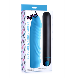 XR Brands XL Bullet en Ribbed Siliconen Sleeve