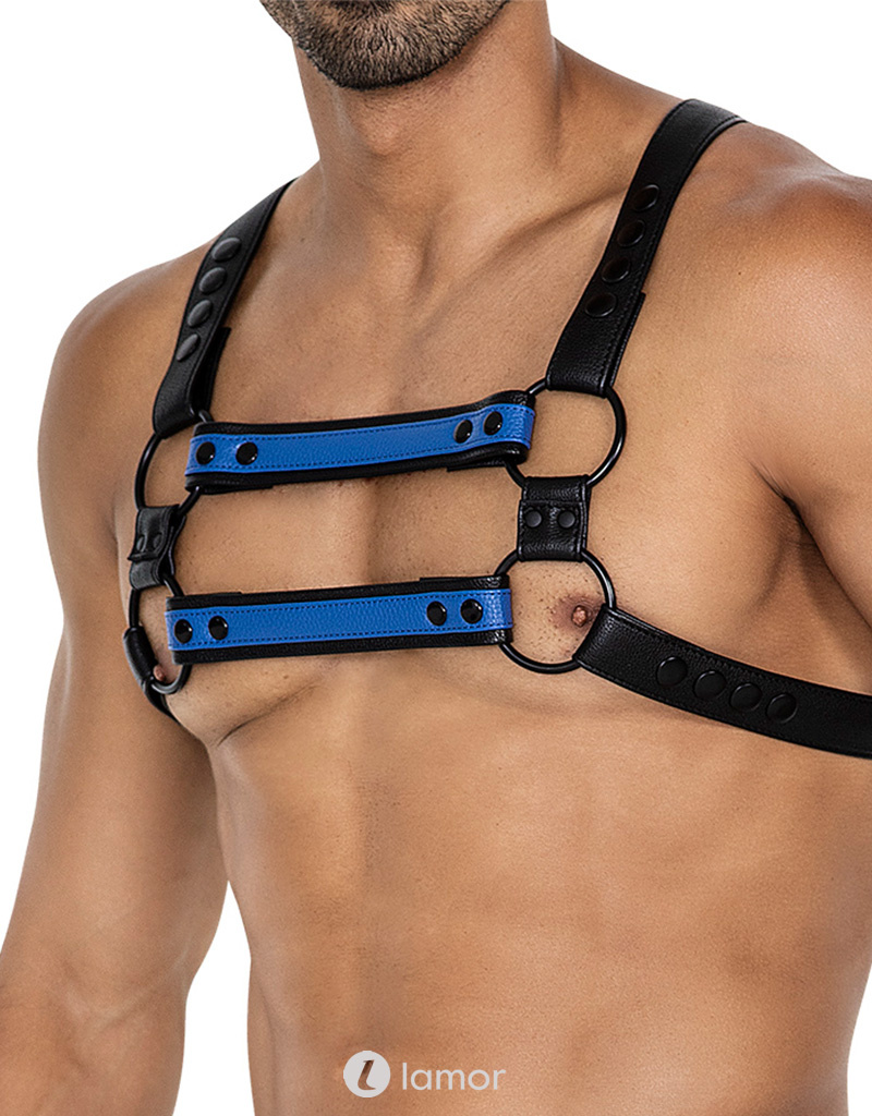 * CUT4MEN 4-way Zwart/blauwe harnas06  van het merk Cut4Men